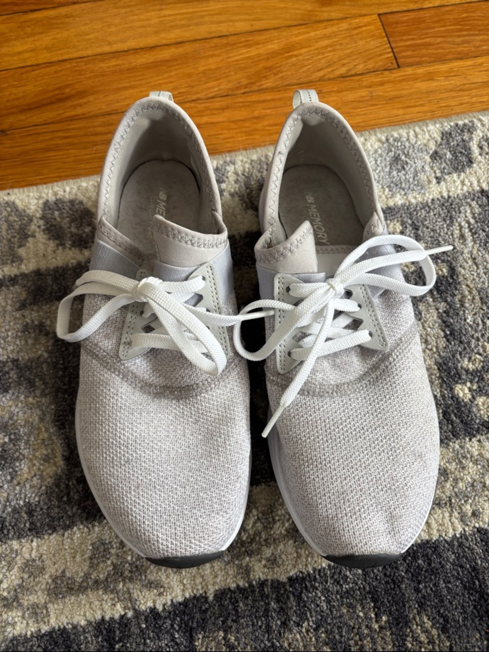 New Balance Women's Light Gray Knit Athletic Shoes